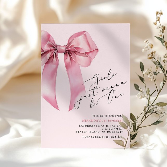 Convite As raparigas só querem ser um primeiro aniversario (Criador carregado)