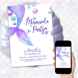 Convite As Sereias Vivem Sob A Festa de aniversário Do Mar