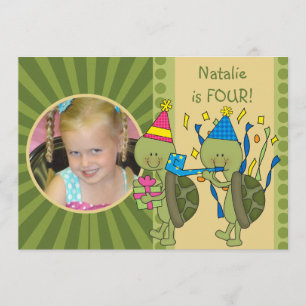 Convite As tartarugas personalizaram o aniversário de