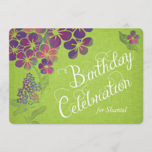 Convite As violetas no aniversário feito sob encomenda de