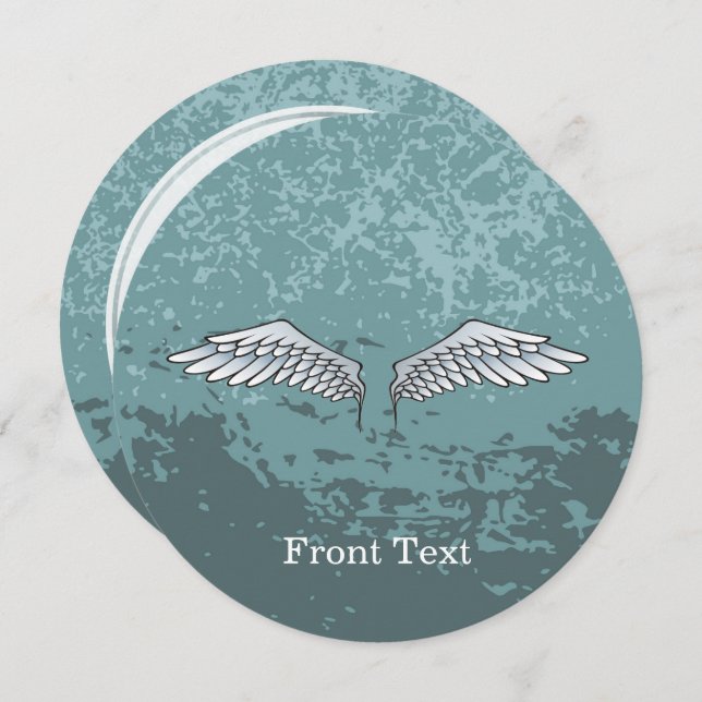 Convite Asas de cinza azul (Frente/Verso)