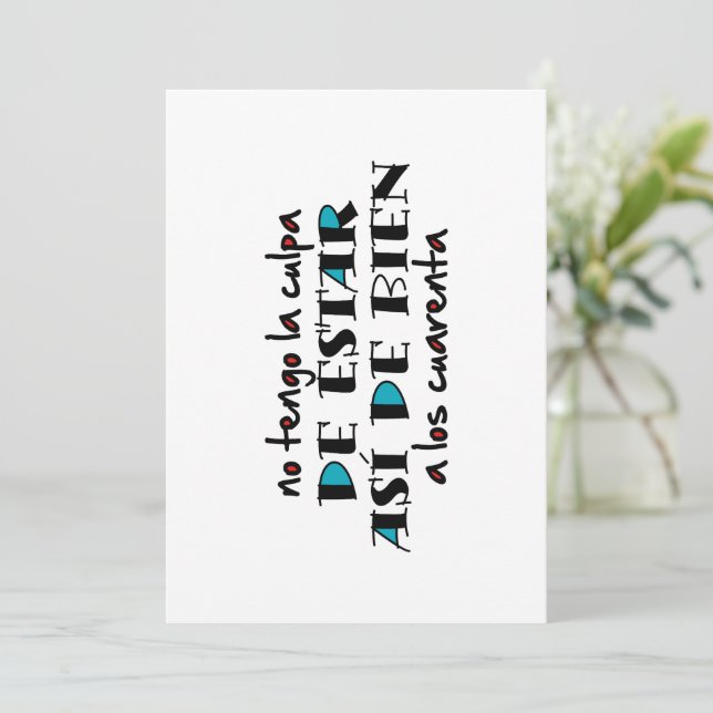 Convite Así de bien a los 40 (Em pé/Frente)