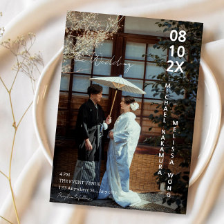Convite Asian Japanese concept photo wedding 