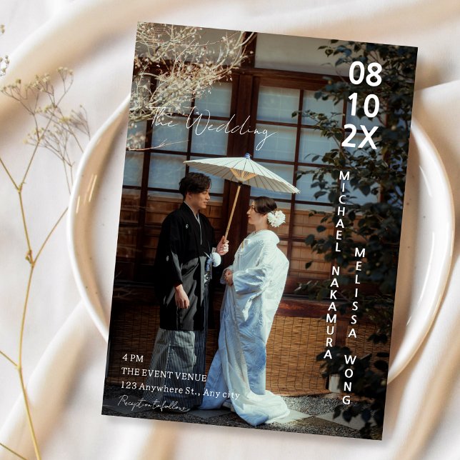 Convite Asian Japanese concept photo wedding  (Criador carregado)