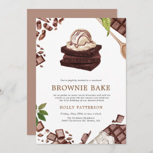 Convite Assar Brownie   Baking Themed Housearming Invitati