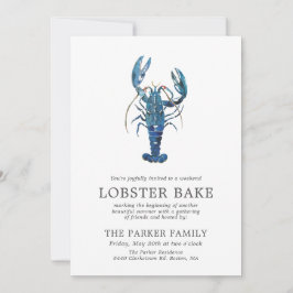 Convite Assar de Lagosta Azul do Oceano