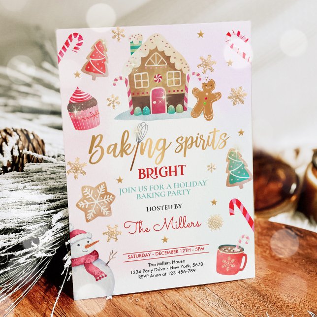 Convite Assar de Natal da Festa de Férias Bright Baking Sp (Criador carregado)