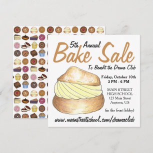 Convite Assar Venda Rosquinha Cream Puff Cake Pie Slice