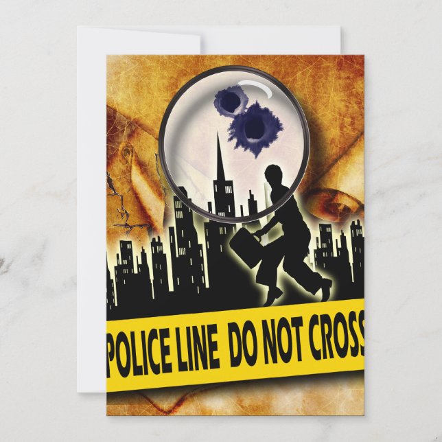 Convite Assassinato mistério roubado faz aniversário (Frente)