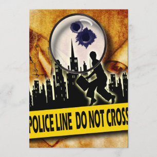 Convite Assassinato mistério roubado faz aniversário