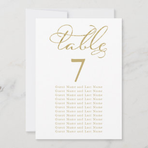 Convite Assentos para Convidados de Casamento Dourado Eleg