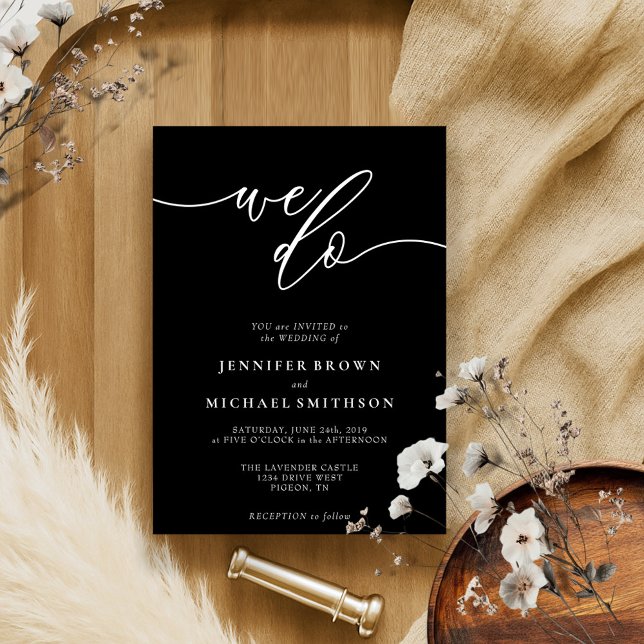 Convite Assinatura da Caligrafia Negra Que Fazemos Casamen (Criador carregado)