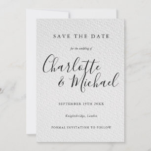 Convite Assinatura de casamento preto e branco Salve a dat