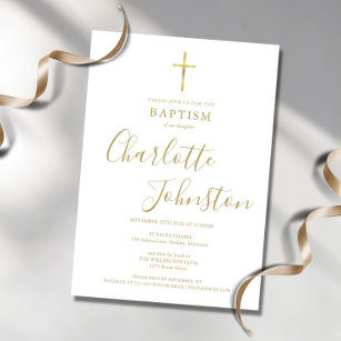 Convite Assinatura do Ouro de Natal do Batismo Moderno