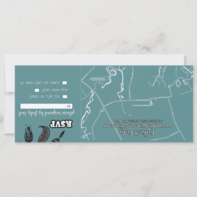 Convite Assinatura: Matte 4" x 9,25", Envelo branco padrão (Verso)