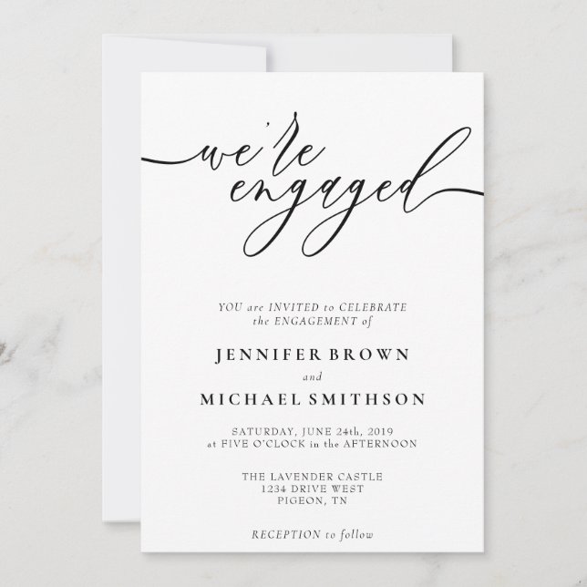 Convite Assinatura mínima simples e moderna comprometida (Frente)