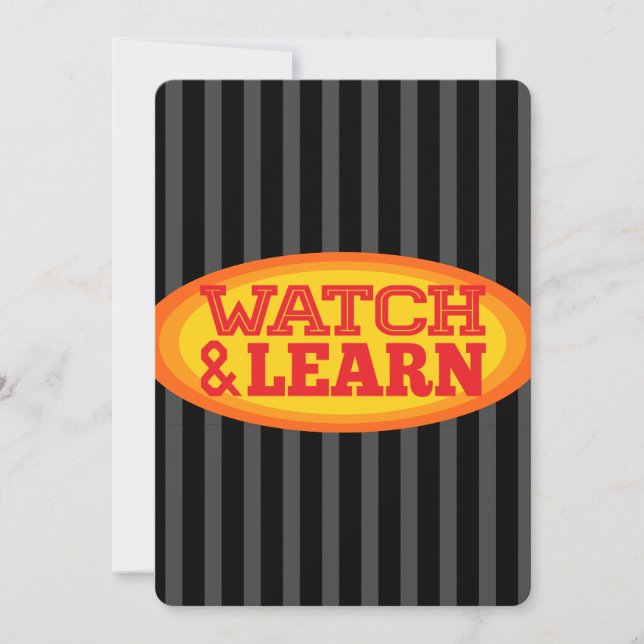 Convite Assista e aprenda faixas de ovais radiais (Frente)