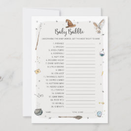 Convite Assistente Chá de fraldas Bebê Babble Jogo de Pala