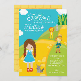 Convite Assistente do Paraíso da Estrada Amarela de Oz
