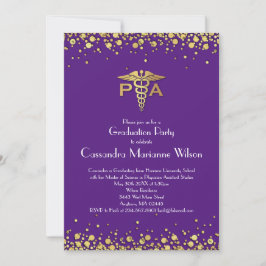 Convite Assistente Médico Gradução Roxo Dourado