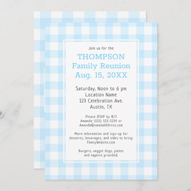 Convite Associação Familiar Festa Azul de Buffalo (Frente/Verso)