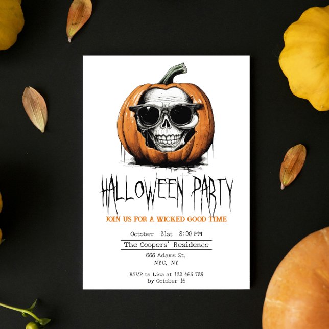 Convite Assombrando Jack O' Lanterna Capturando Halloween (Criador carregado)