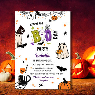 Convite Assustador 6º Aniversário de Halloween Fantasma Ca