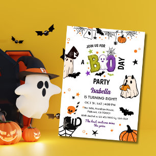 Convite Assustador 8º Aniversário de Halloween Fantasma Ca