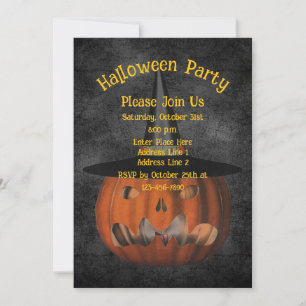Convite Assustador Jack-O-Lanterna Pumpkin Halloween
