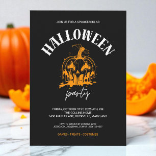 Convite Assustador Pumpkin Negro Adulto Festa de Figurino 