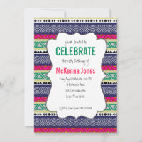 Convite asteca tribal brilhante do aniversário do