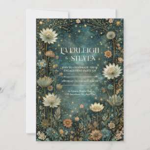 Convite Astrantia Celestial Azul Turquesa Estrelada Casame