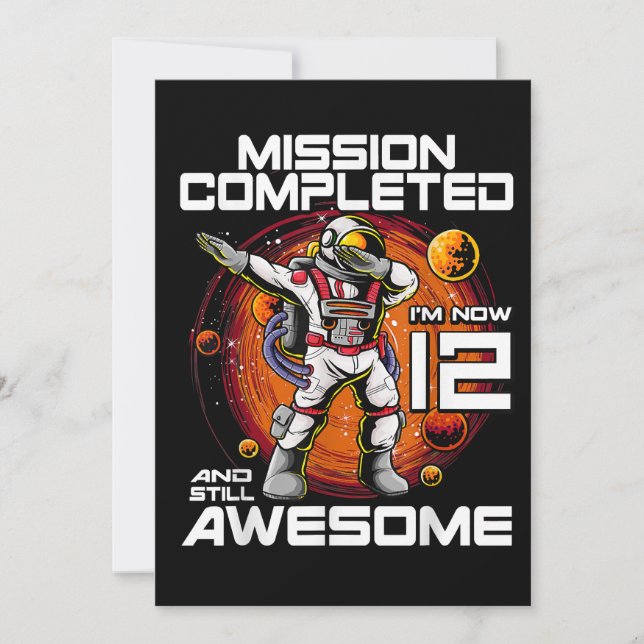 Convite Astronauta 12 de Astronauta B, 12 Anos De Idade (Frente)