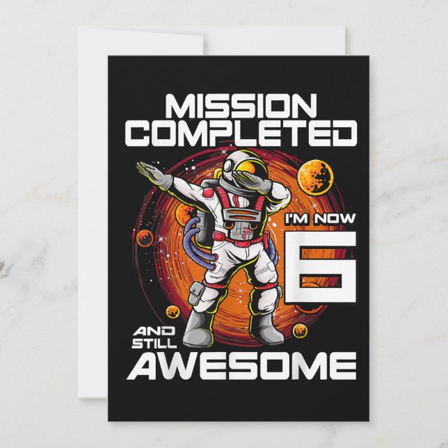 Convite Astronauta 6 de Astronauta Exterior, 6 Anos (Frente)