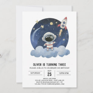 Convite Astronauta Blue Comet Kids Astronauta Birthday