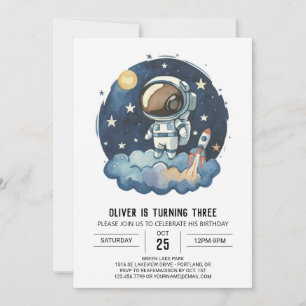 Convite Astronauta Criança do Foguete Chic - Astronauta