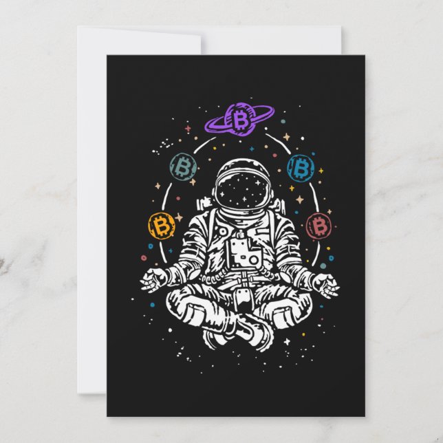 Convite Astronauta Crypto Space BTC Crypto Space Cryptocur (Frente)