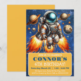 Convite Astronauta da Galáxia do Planeta Exterior