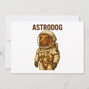 Convite Astronauta do Dachshund Wiener Dog Astrodog