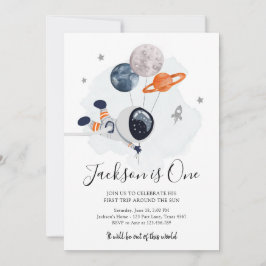 Convite Astronauta do Espaço Exterior Garoto Laranja Prime