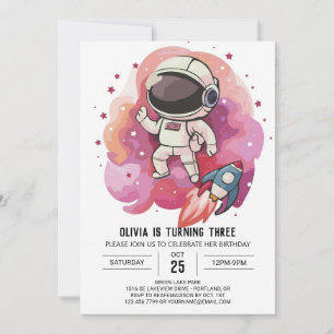 Convite Astronauta do Rocket Whimsy Astronaut