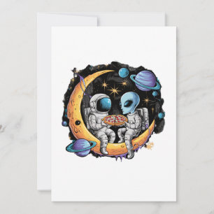 Convite Astronauta e Alienígena Aproveitem uma fatia