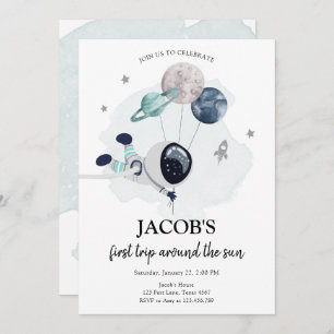 Convite Astronauta Espacial Exterior Garoto Laranja Primei