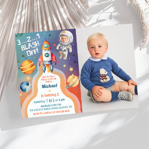 Convite Astronauta Foto de Astronauta de Navio Espacial Ex