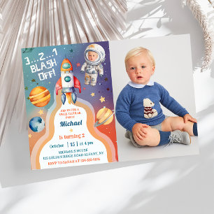 Convite Astronauta Foto de Astronauta de Navio Espacial Ex