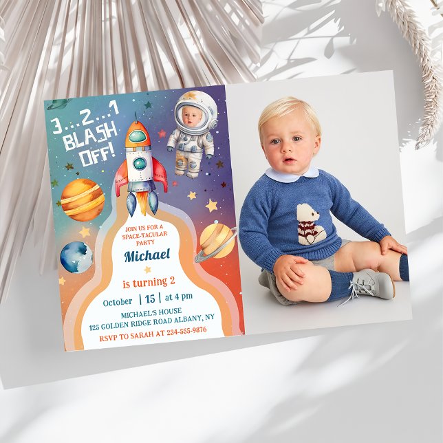 Convite Astronauta Foto de Astronauta de Navio Espacial Ex (Criador carregado)