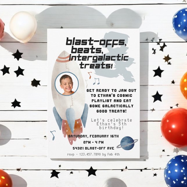 Convite Astronauta Foto do Astronauta do Foguete Externo A (Criador carregado)