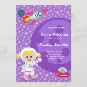 Convite Astronauta Menina Astronauta