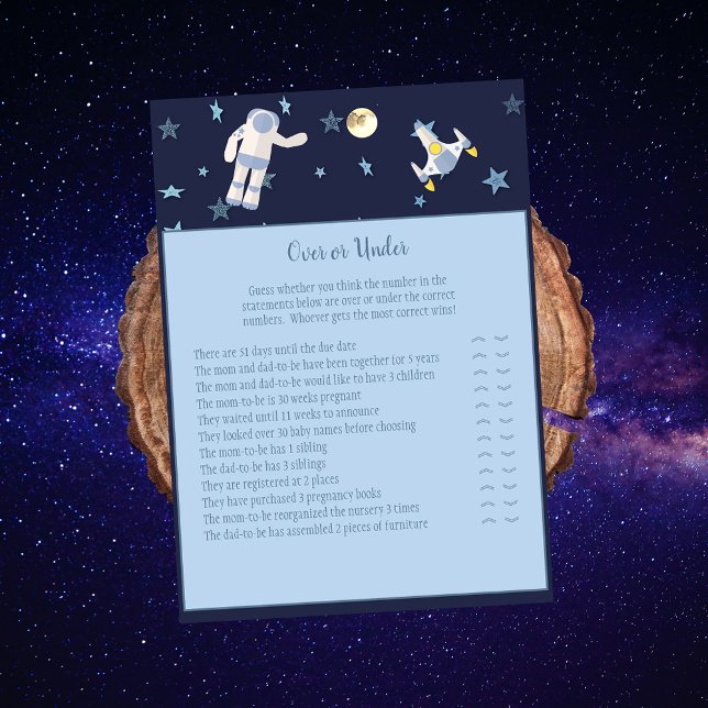 Convite Astronauta no Espaço Sideral Jogo de Bebê Acima ou (Criador carregado)