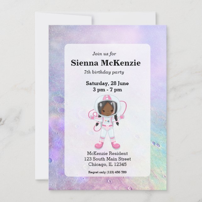 Convite Astronauta no Exterior (Frente)